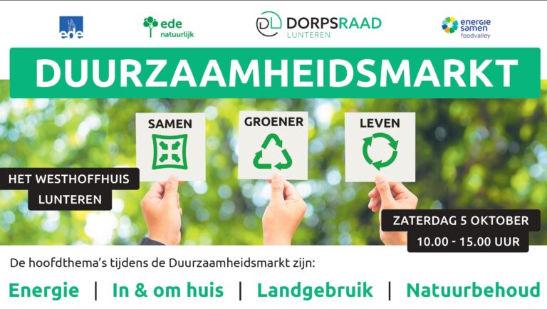 Dorpsraad Lunteren organiseert eerste Duurzaamheidsmarkt